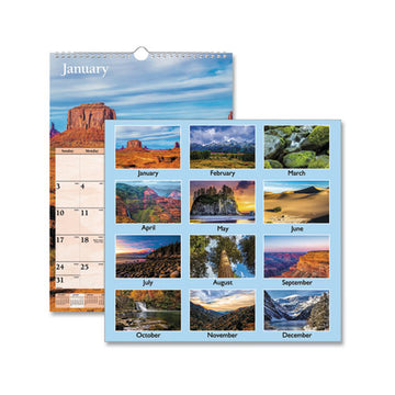 AT-A-GLANCE® Scenic Monthly Wall Calendar, Scenic Landscape Photography, 12 X 17, White-multicolor Sheets, 12-month (jan To Dec): 2022 freeshipping - TVN Wholesale